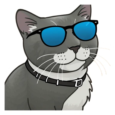 Cat with sunglasses sticker