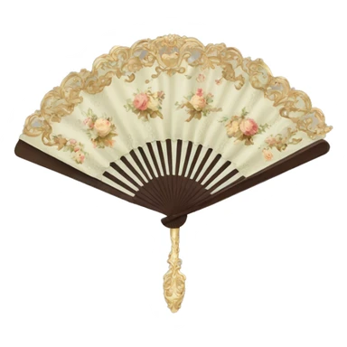 rococo hand fan  sticker