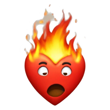 burning red heart sticker