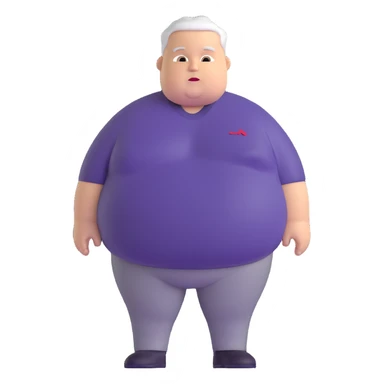 cheerful overweight white American man sticker