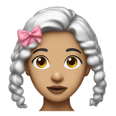 Billie Ellish wearing a pink bow  sticker