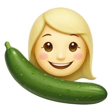 Smiley relaxing wearing cucumbers sticker