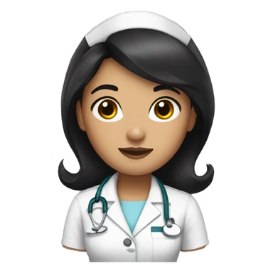 pretty nurse with black hair  sticker