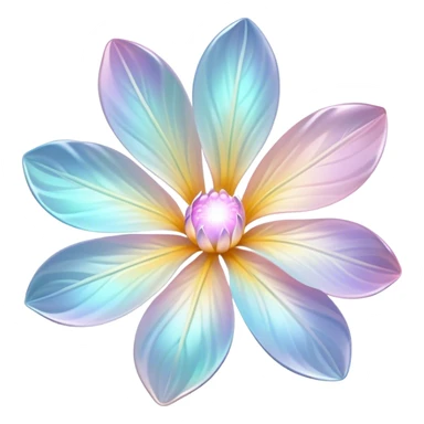 Pastel iridescent transparent luminescent flower sticker