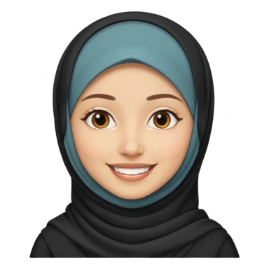 emoji perempuan berhijab, tersenyum sticker