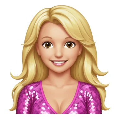 Britney Spears with long blonde hair, pink sequin outfit sticker