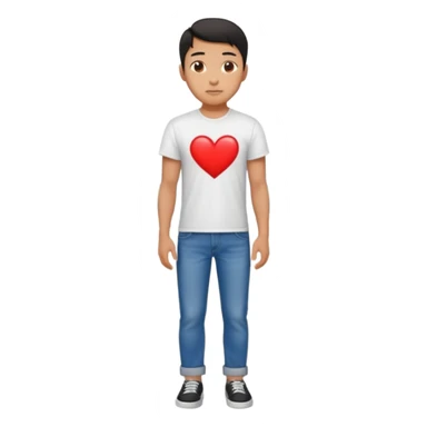 asian man falling on sidewalk with heart eyes sticker
