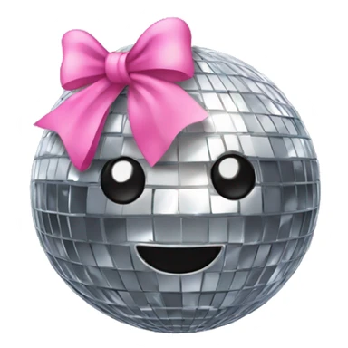 Disco ball with pink bow sticker