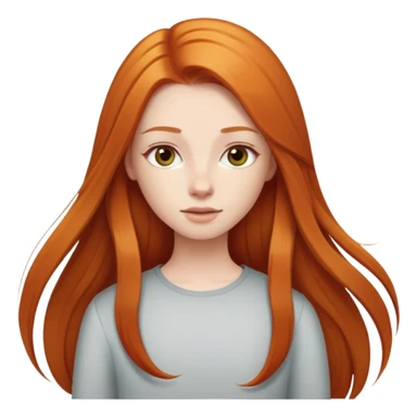 a girl with long ginger straigth sticker