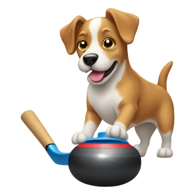 Dog playing curling sticker