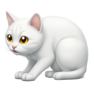 White cat which vomits sticker