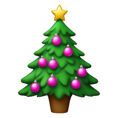 christmas tree with pink decorations  sticker