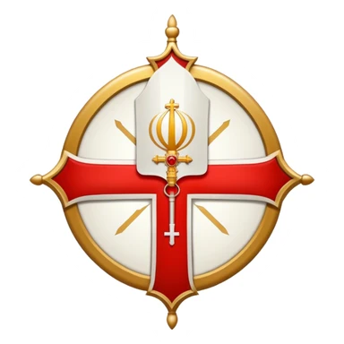 Pope's emblem with a touch of red sticker