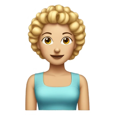 A woman with hair curlers sticker