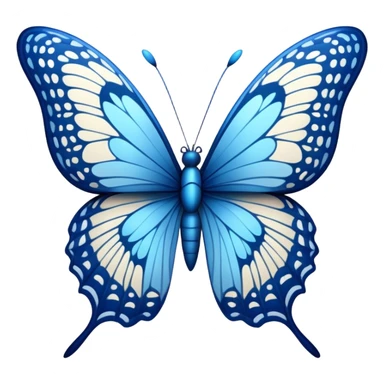 Beautiful blue butterfly with detailed wings sticker