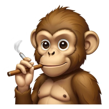 Monkey smoking cigar sticker