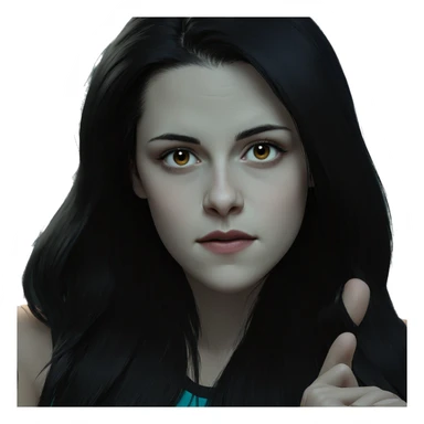 black haired girl portrait sticker