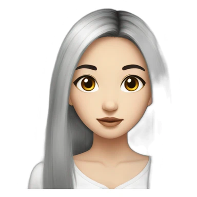 Beautiful girl,Black hair,long hair,Black eyes,Chinese sticker