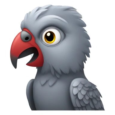 Horror gray parrot sticker
