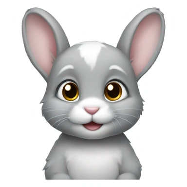 Baby gray rabbit  sticker