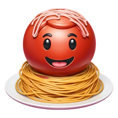 Jeff Koons style spam meatball spaghetti abstract art sculpture  sticker