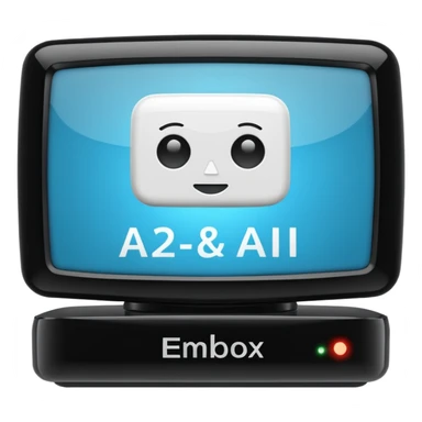 A 2d TV box facing the camera that reads AI sticker