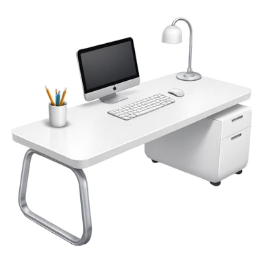 Long White desk table  sticker