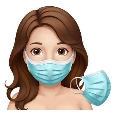 "Pregnant woman, with face mask spa, with long brown hair and fair skin."
 sticker