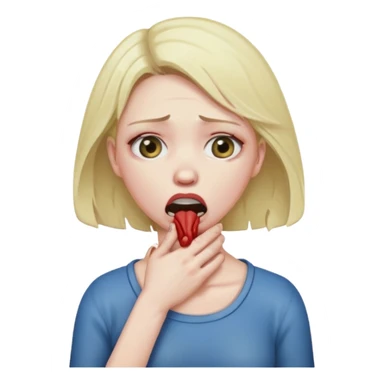 Woman choking herself sticker