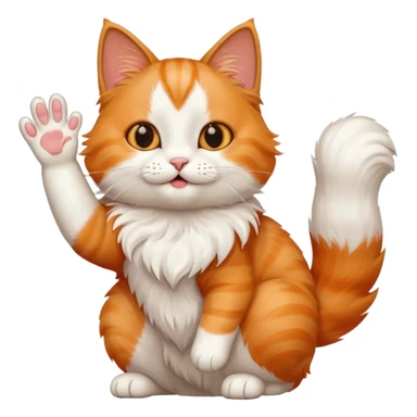 The cat says hello and waves his paw sticker
