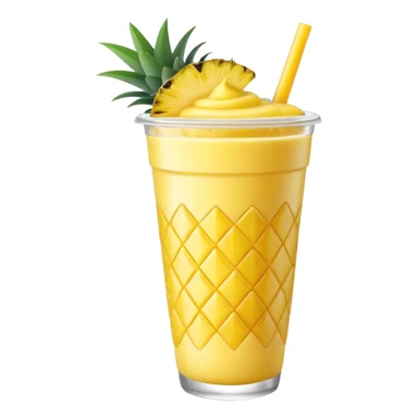 smoothie cup with pineapple sticker