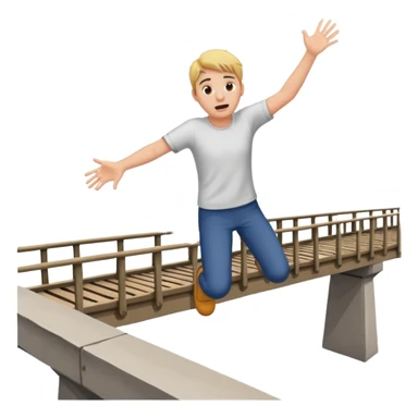 fall off the bridge hand motion sticker