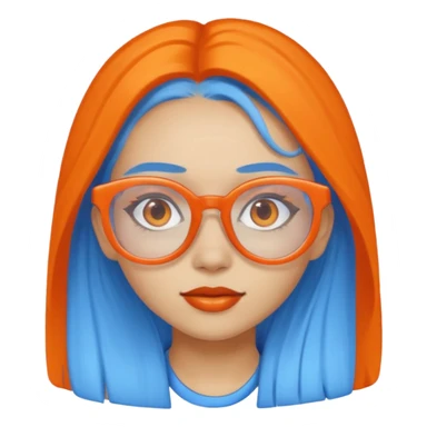girl blue skinned orange glassed sticker