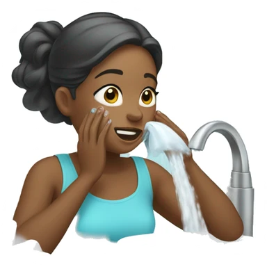 girl washes her face sticker