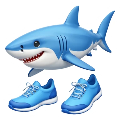 Tralalero tralala shark with blue shoes sticker
