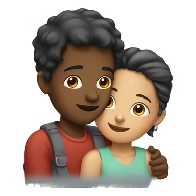 A girl and a boy cuddling sticker