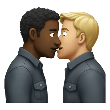 2 men kissing sticker