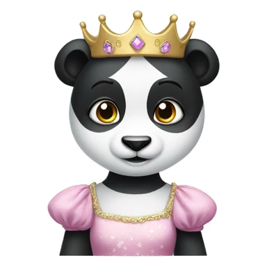 Panda wearing a princess dress sticker