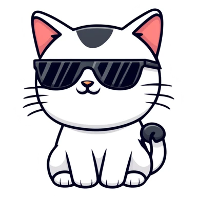 Cool cat wearing sunglasses sticker