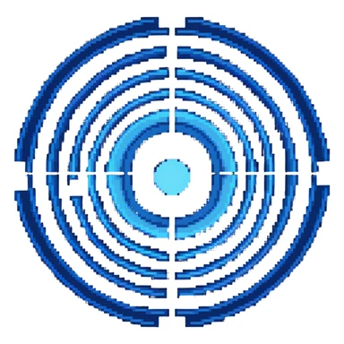 Glowing blue orb with expanding circles, color #3b82f6 with lighter glow, concentric circles pattern, expansion indicator, subtle energy effect, 32x32 pixels sticker