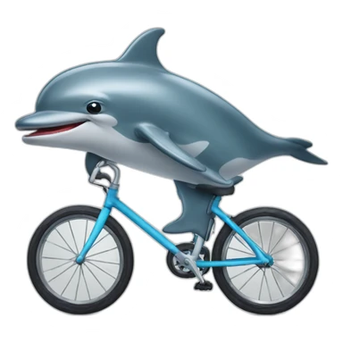 Bipolar dolphin riding a bike sticker