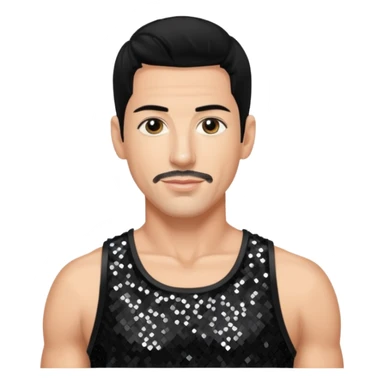 Danny Wood from NKOTB with black hair, black sequin crop top sticker