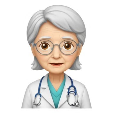 old woman doctor sticker