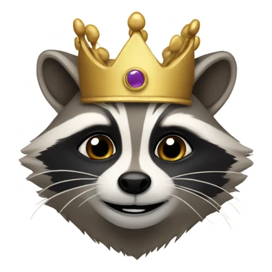 Raccoon with crown sticker