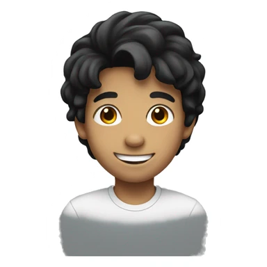 smiling boy with black hair sticker