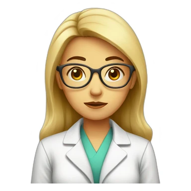 sad female scientist sticker