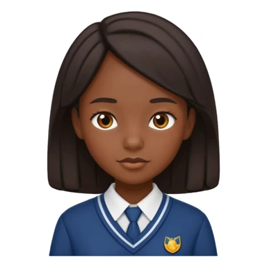 School uniform black girl sticker
