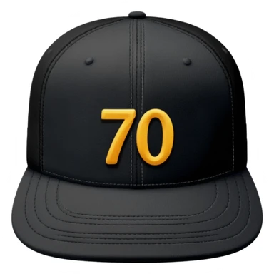 A black cap with the number 701 on the front  sticker