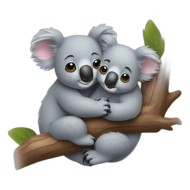 Koala hugging another koala sticker