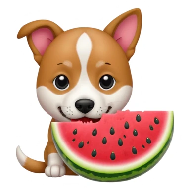 dog eating watermelon sticker